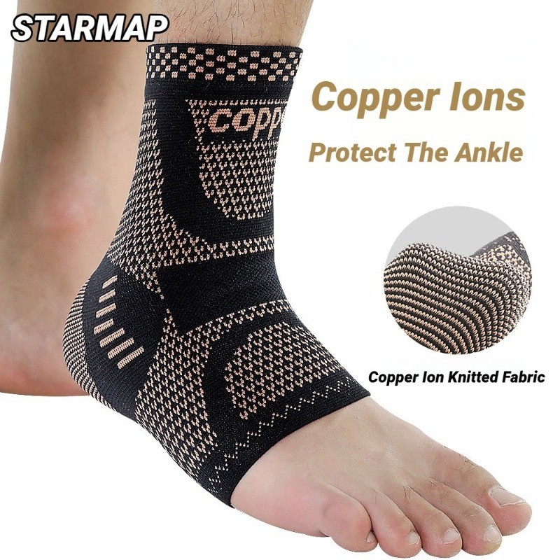 Copper Ankle Brace Compression Sleeve Support Men Women Sprain Recovery US