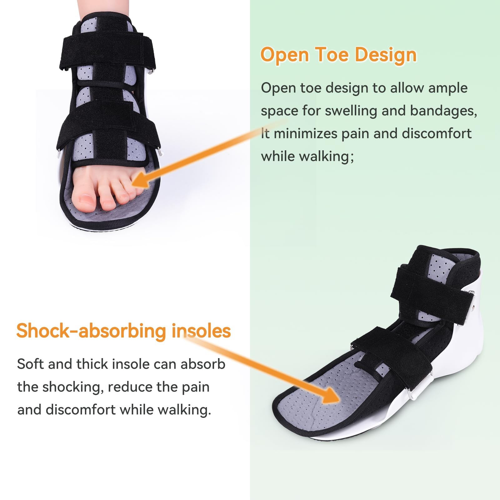 Walking Brace for Broken Toe Injuries, Sprained Ankles, Metatarsal Stress, Po…