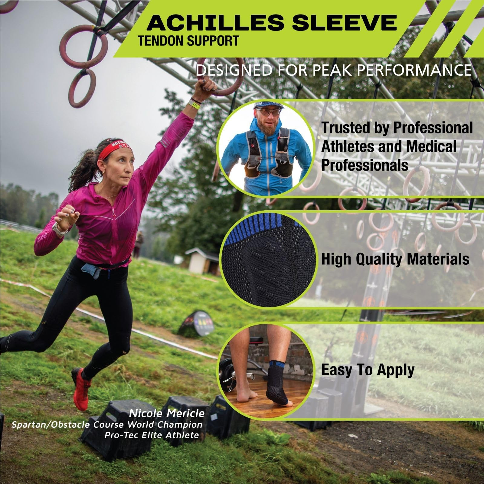 Achilles Tendonitis Brace Dual Gel Compression Support Sleeve Medical Grade M…