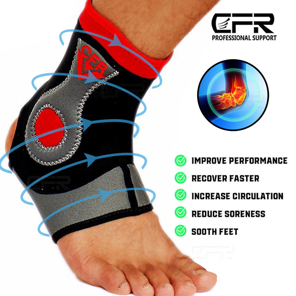 Ankle Foot Compression Wrap Sleeve Bandage Brace Support Sport Pain Protection @