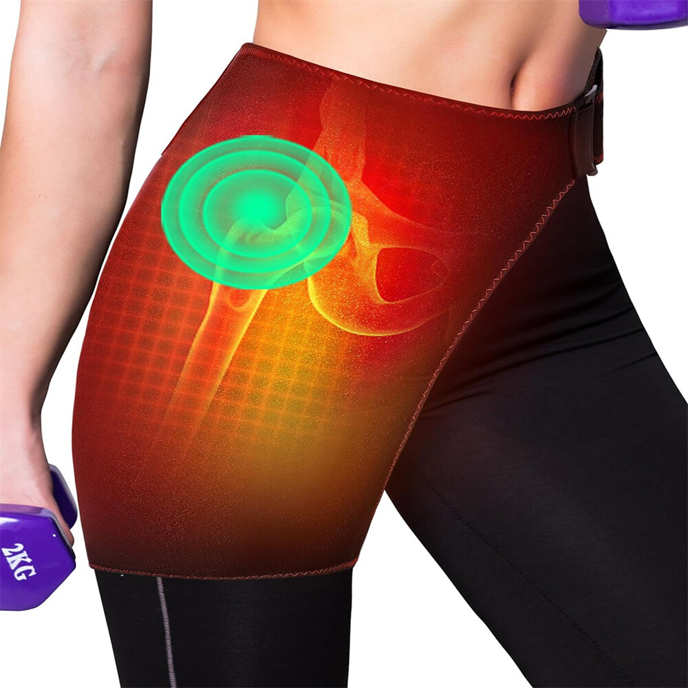 Heating Hip Wrap Brace 3 Heating Modes Adjustable Belt Pain Relief Thigh US