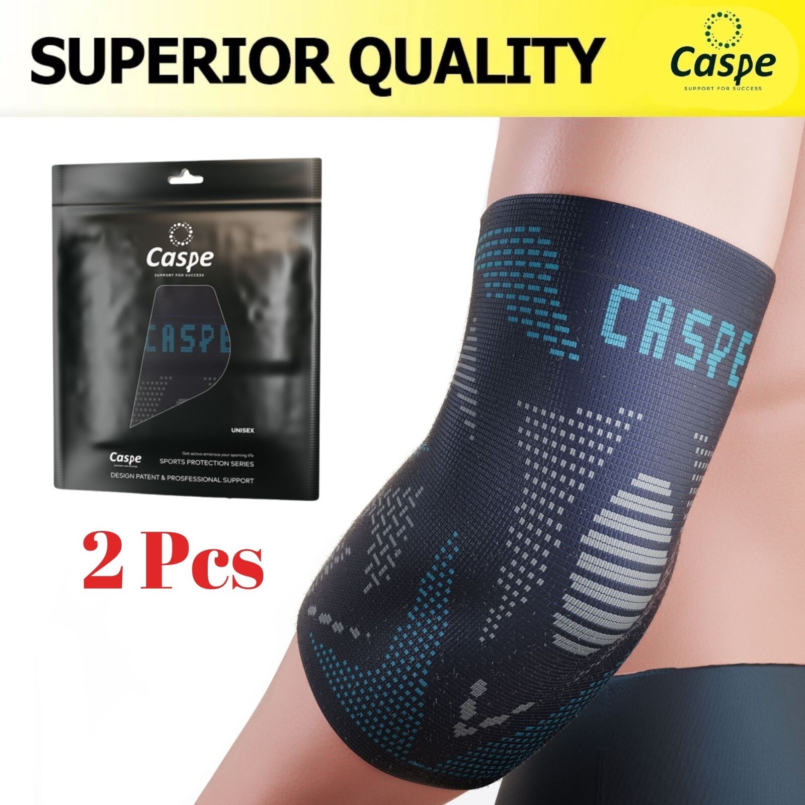 Caspe 2X Tennis Elbow Brace Support Compression Sleeve Arthritis Arm Joint Pain