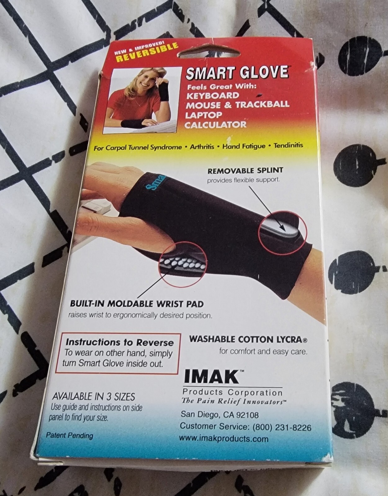 NEW IMAK – Smart Glove Wrist Support sz Small wrist pain carpal tunnel syndrome