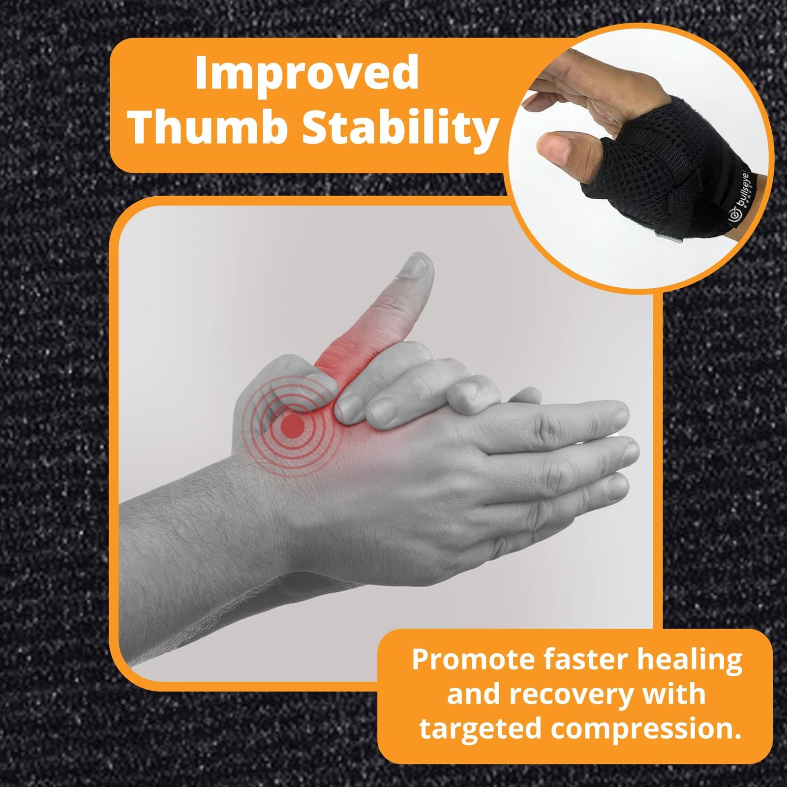 Bullseye Thumb Brace – Stabilizes Thumb CMC Joint to Relieve Pain due to A
