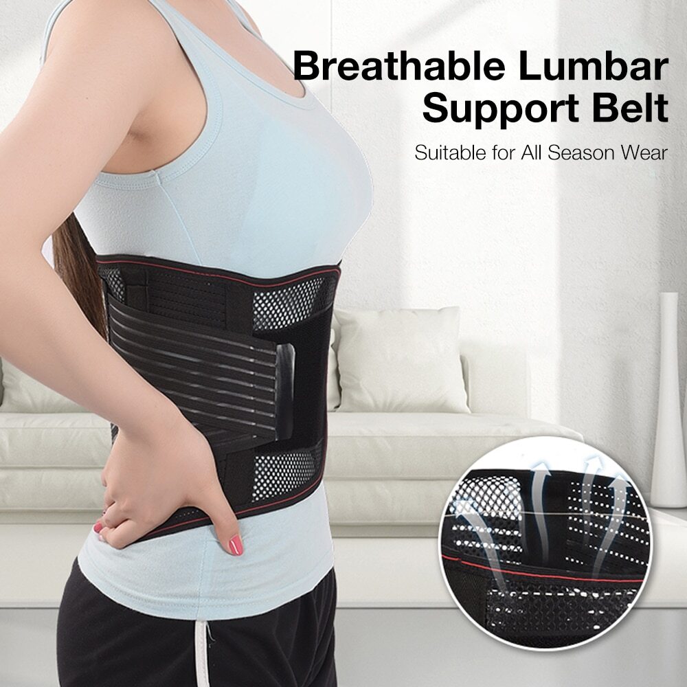 Breathable Back Lumbar Support Belt Spine Waist Braces Back Support Pain Relief