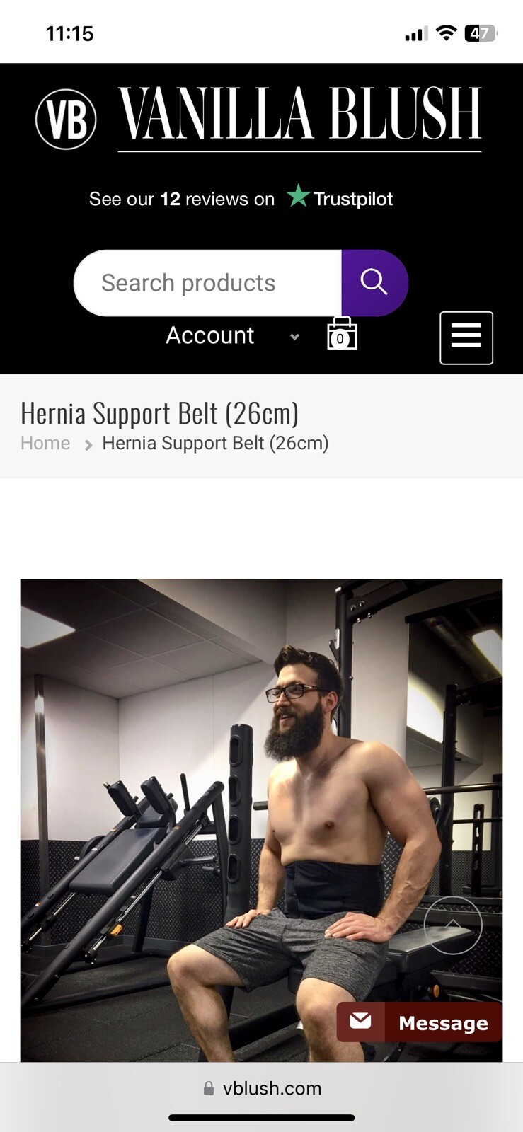Vanilla Blush Hernia Support Belt