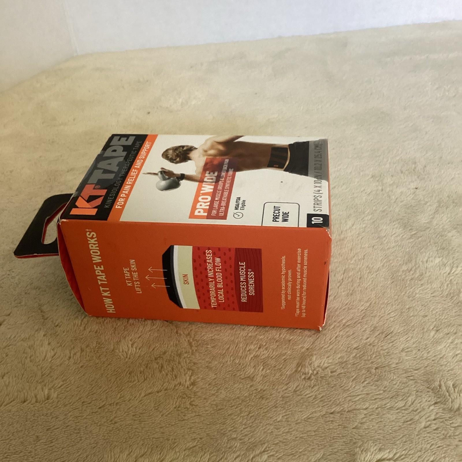 KT Tape Pro Wide Strips 10 Precut 10 Inch Black Support for Muscles and Joints