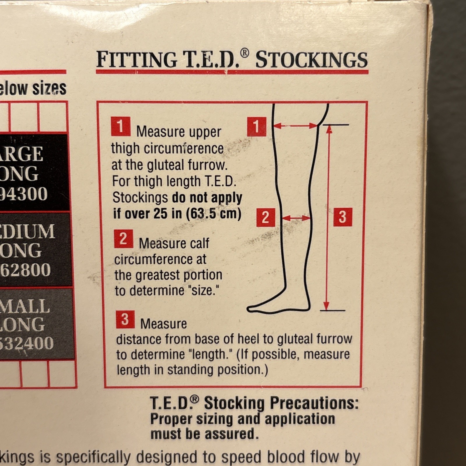 T.E.D Thigh-Length Closed Toe Anti-Embolism Stockings Large Regular White 1 Pair