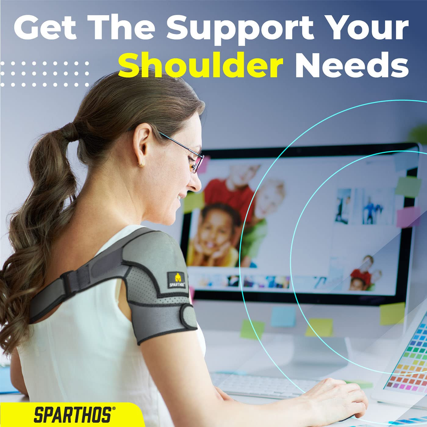 Sparthos Shoulder Brace – Adjustable Support Sleeve for Torn Rotator Cuff, AC Jo