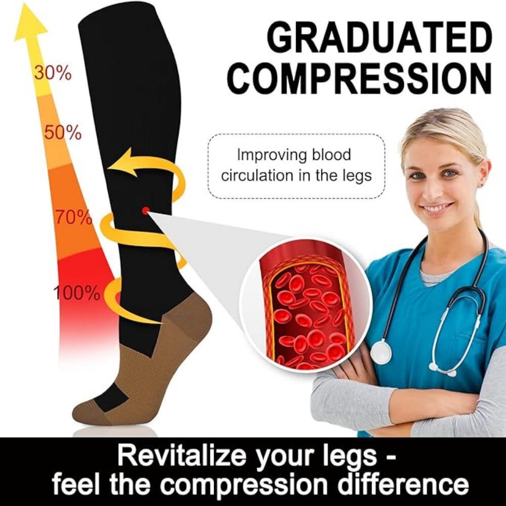 Diabetic Socks Graduated Support Copper Compression Socks for Joint & Muscle