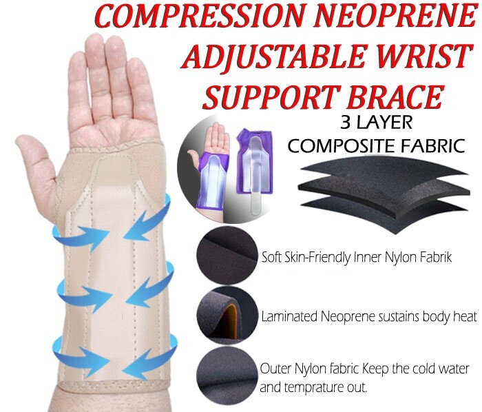 LTGPRO Neoprene Wrist Support Brace Splint Carpal Tunnel Sprain Strain Arthritis