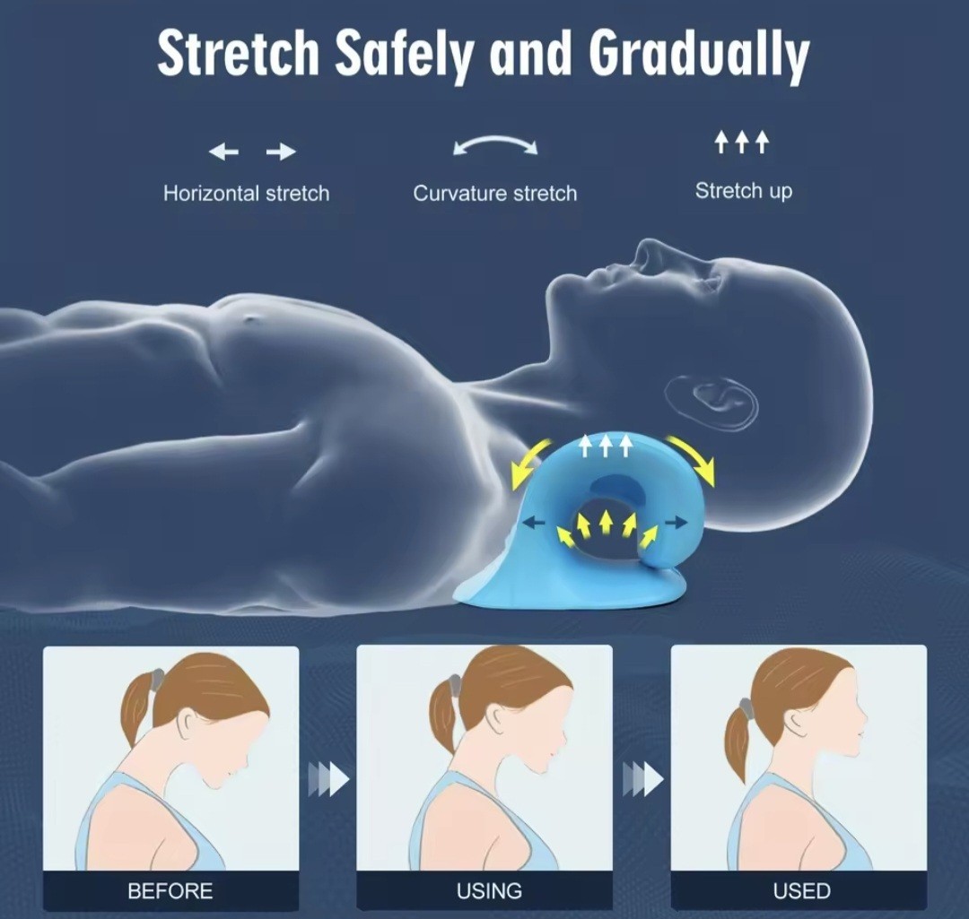 Neck And Shoulder Relaxer, C-Shape Cervical Traction , Relax Spine Alignment