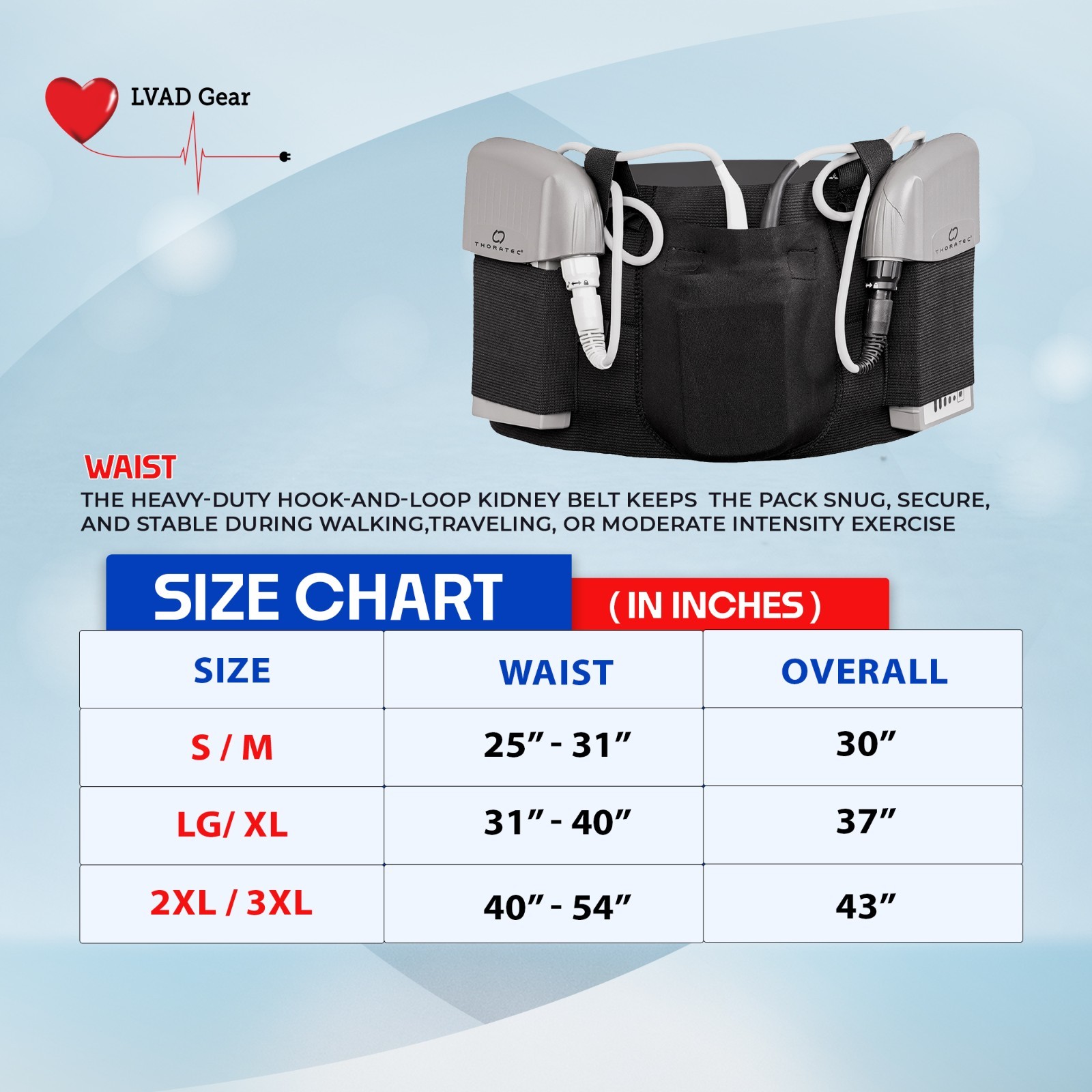 LVAD Sleeping Abdominal Belt for HeartMate Devices Adjustable &Comfortable S-4XL
