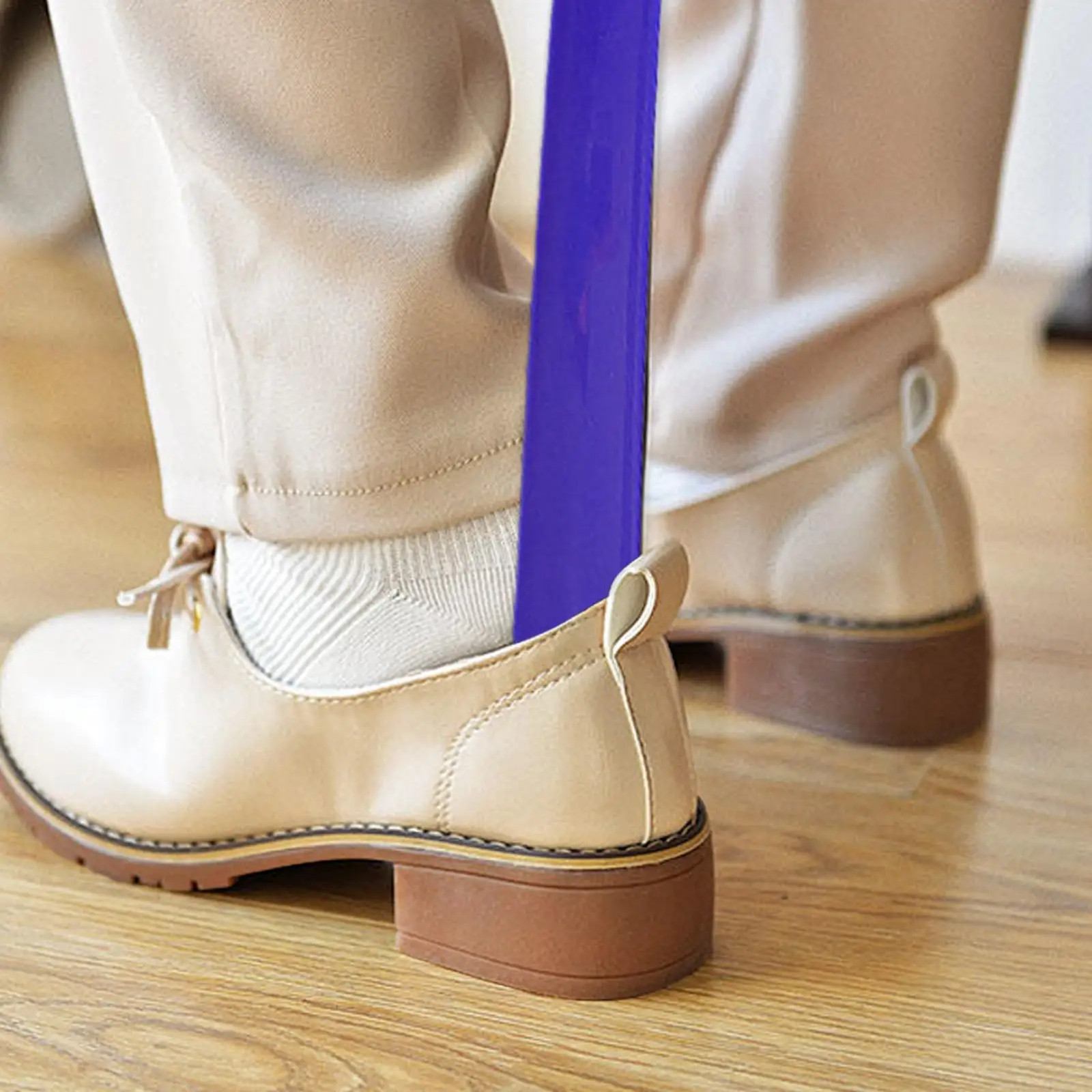 42.5X4X2.2Cm Easy to Use ABS Long Handle Shoes Horn Artifact Pull Pumping Shoes