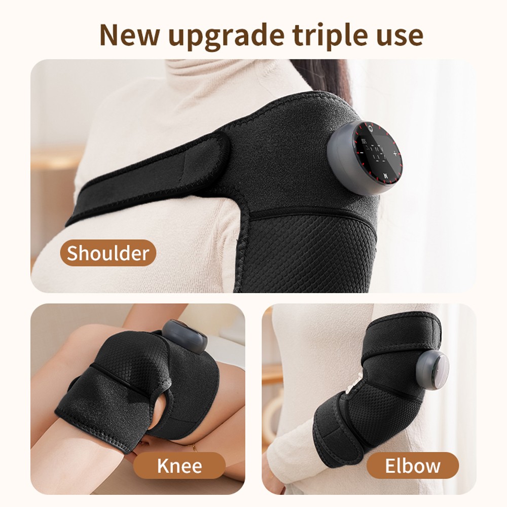 Electric Heated Vibration Knee Joint Brace Therapy Shoulder Massager Pain Relief