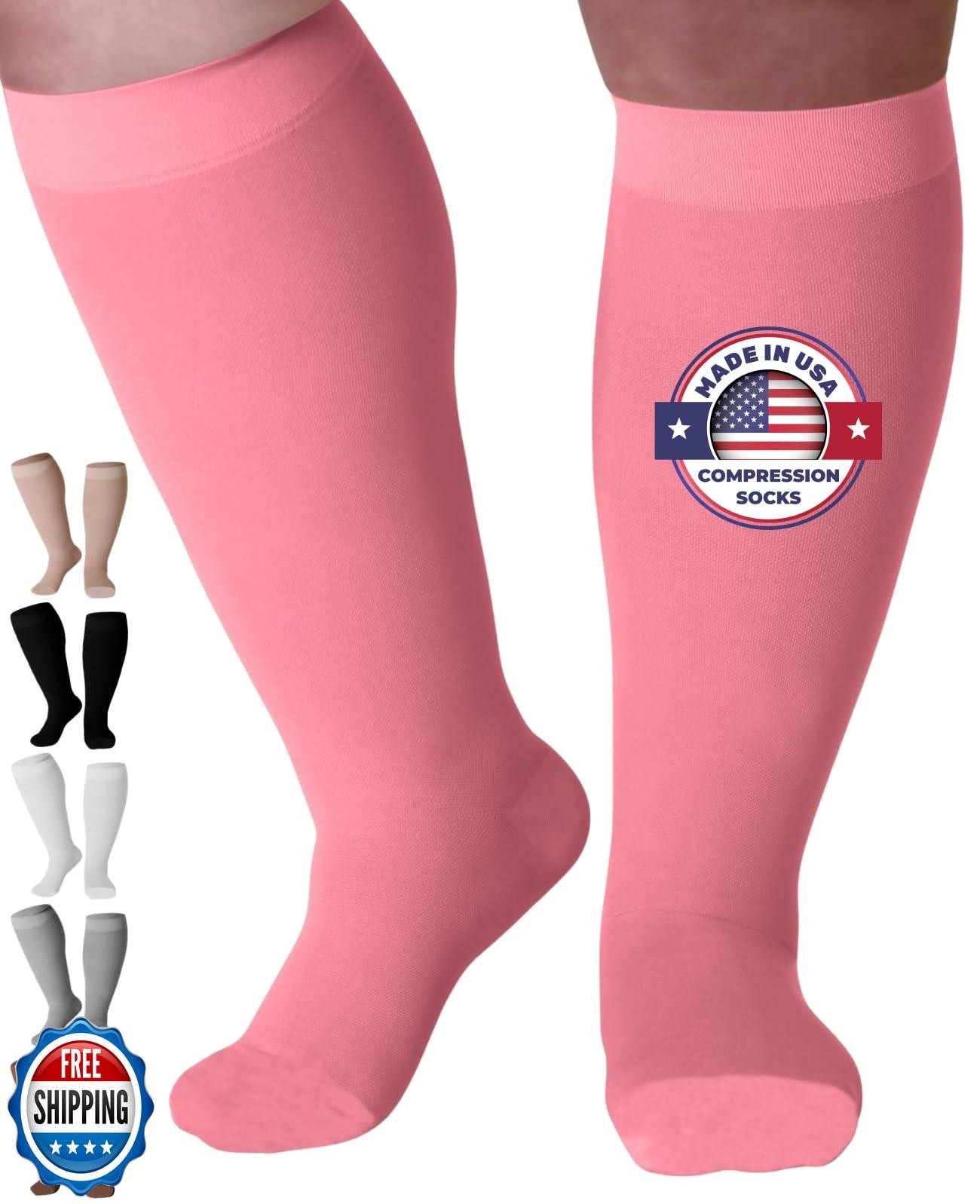 Compression Socks for Women and Men 20-30mmHg Plus Size – Big and Tall Knee H