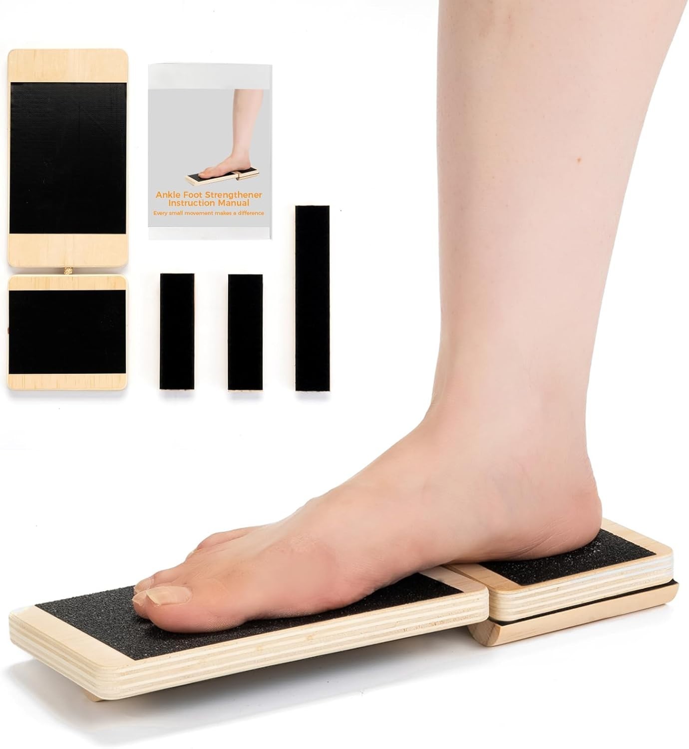 Wooden Ankle Foot Exerciser – 80+ Training Modes for Injury Recovery & Balance