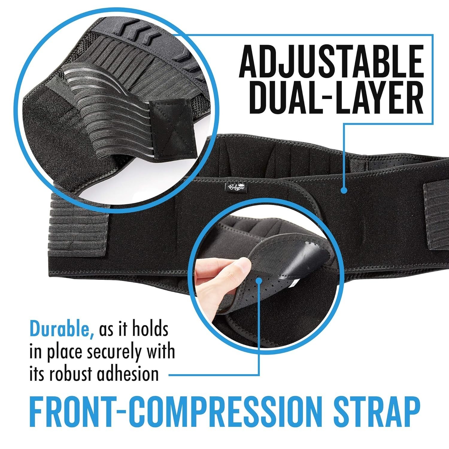 Custom Fit Lumbar Support Back Brace for Pain Relief – 28″ – 50″ Men’s & Women’s