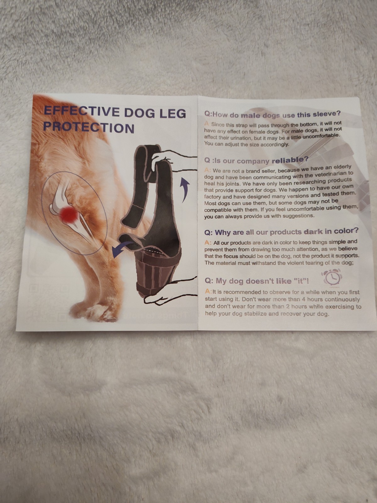 Dog Knee Leg Brace Support Sleeve Adjustable straps Fabric Black XXL