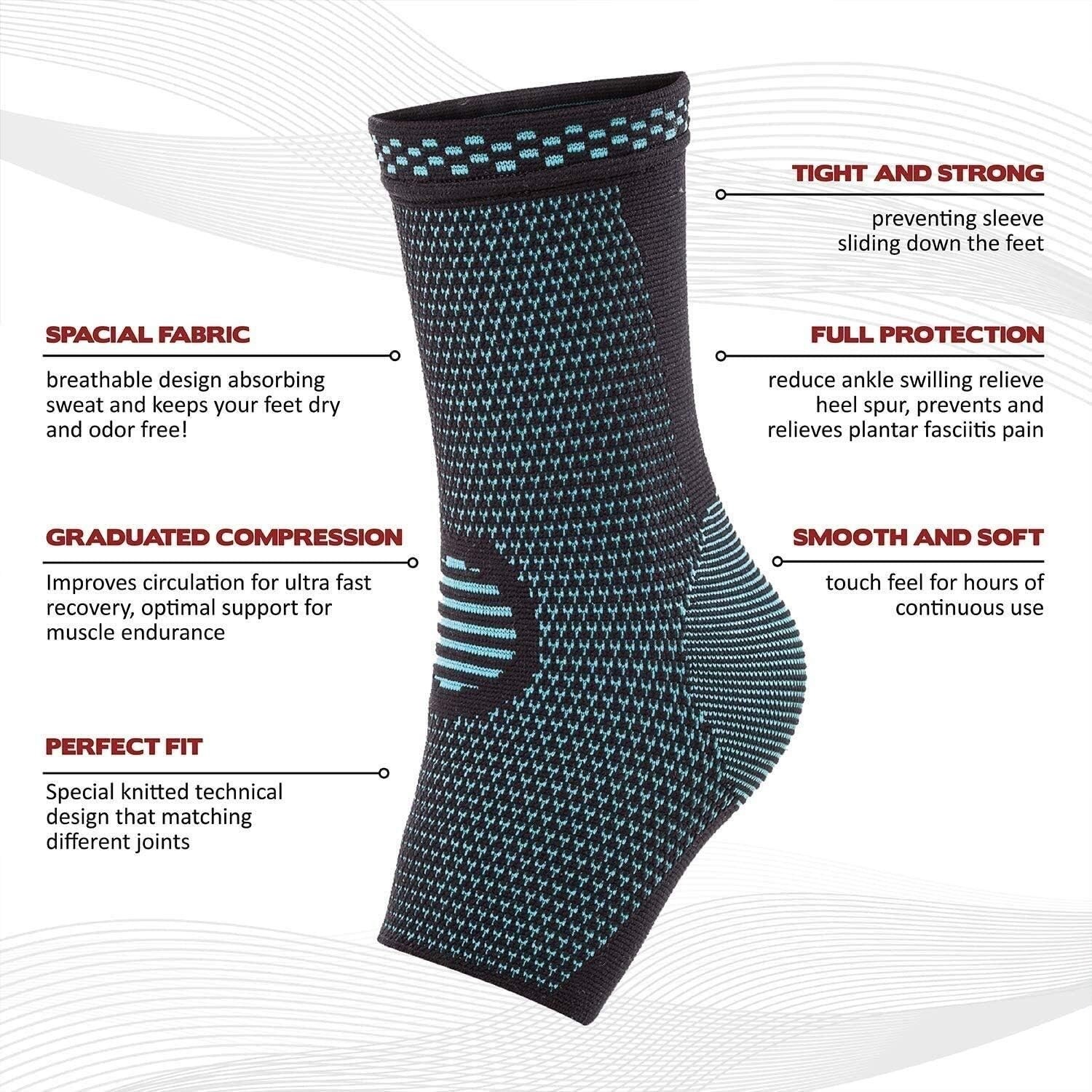Foot & Ankle Brace Compression Socks Sleeve Support for Sprain Plantar Fasciitis