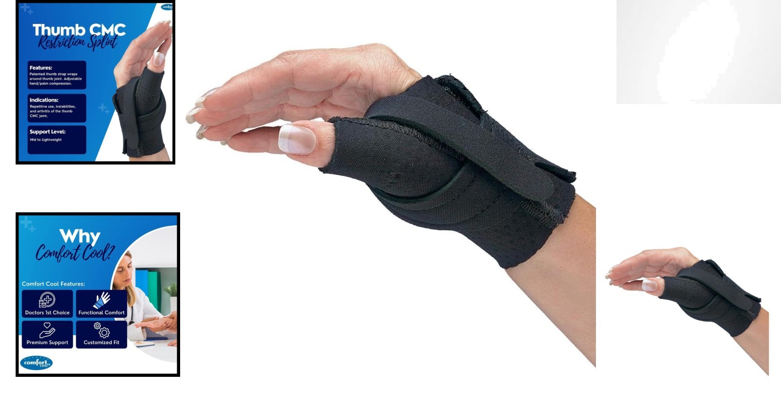 CMC Joint Thumb Brace with Supportive Strap for Left Hand – Medium Size