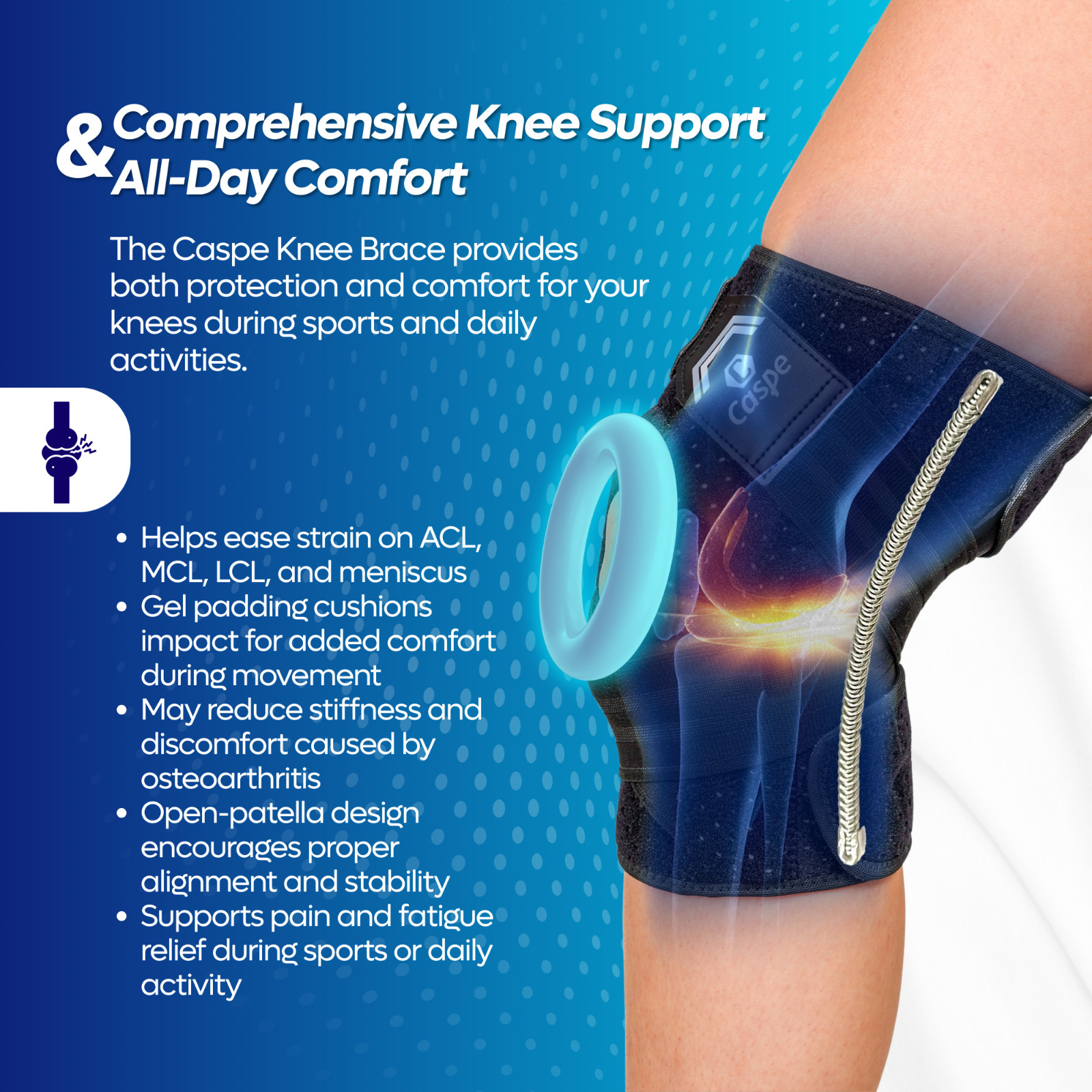 Knee Brace Adjustable Compression Support for Sport Joint Pain Arthritis Relief