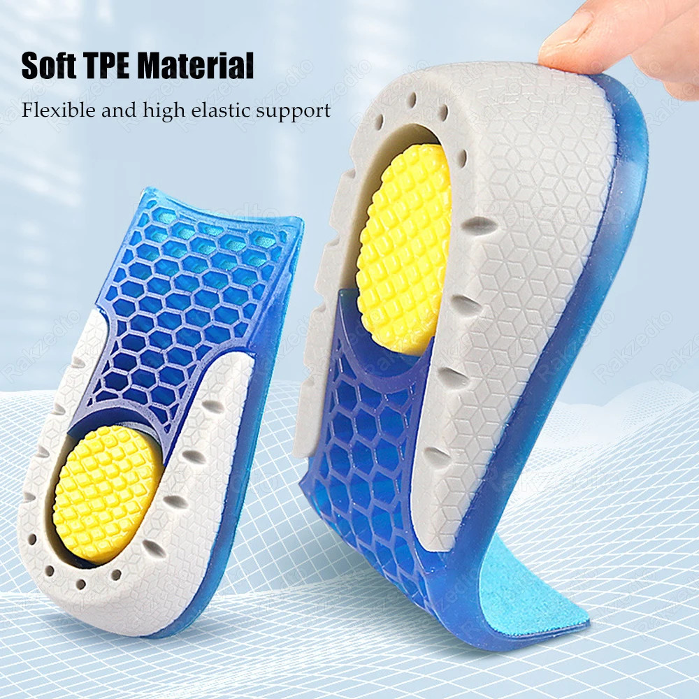 Silicone Height Increase Insoles for Men Women Elastic Heightening Increase Temp