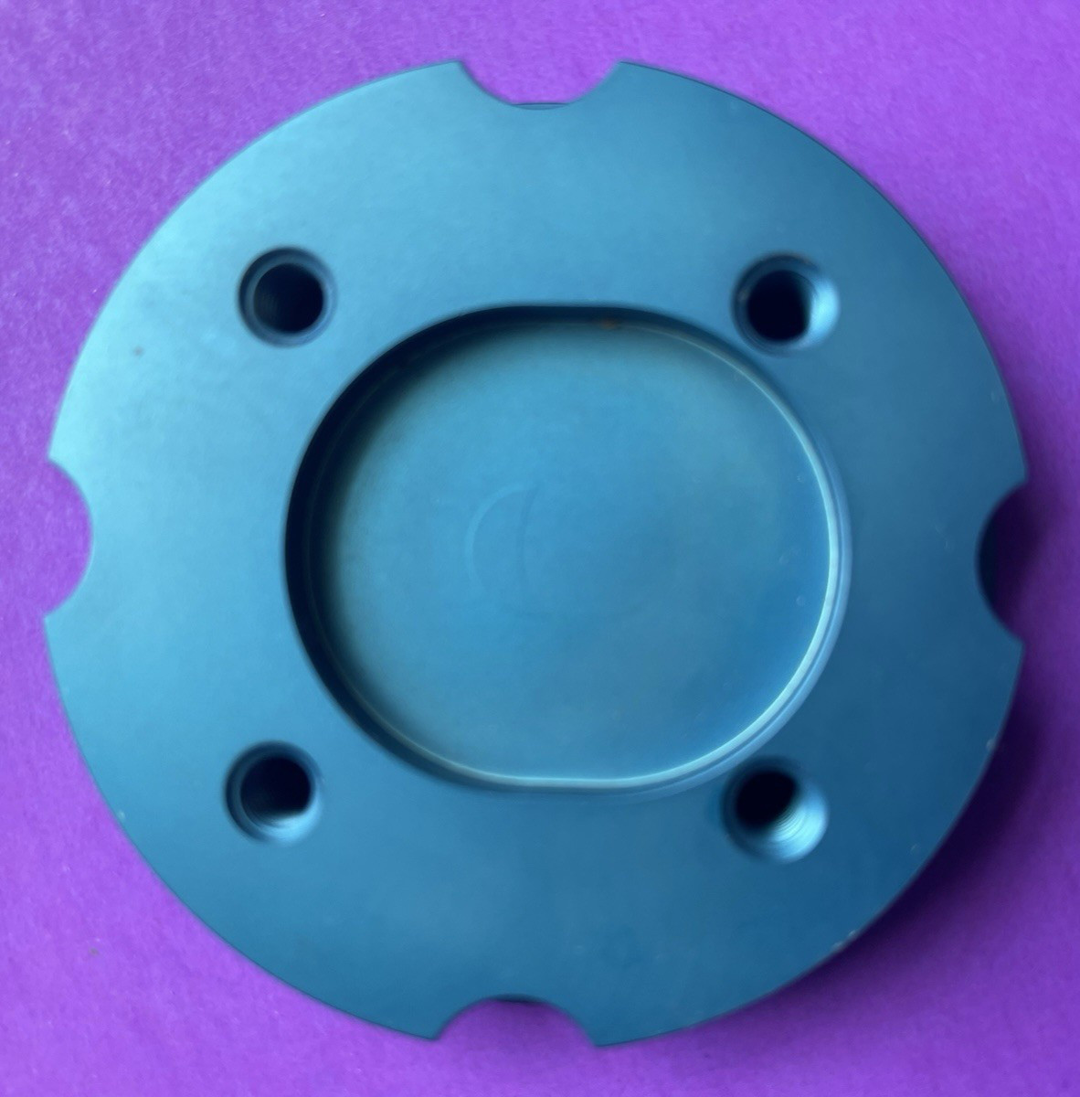 PROSTHETIC 4 HOLE ADAPTER PLATE LOW PROFILE STANDARD BLUE ALUMINUM
