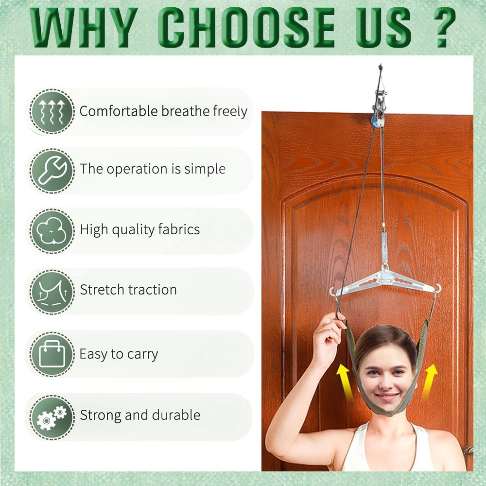 Cervical Neck Traction Device Over Door Stretcher Brace for Neck Pain Relief