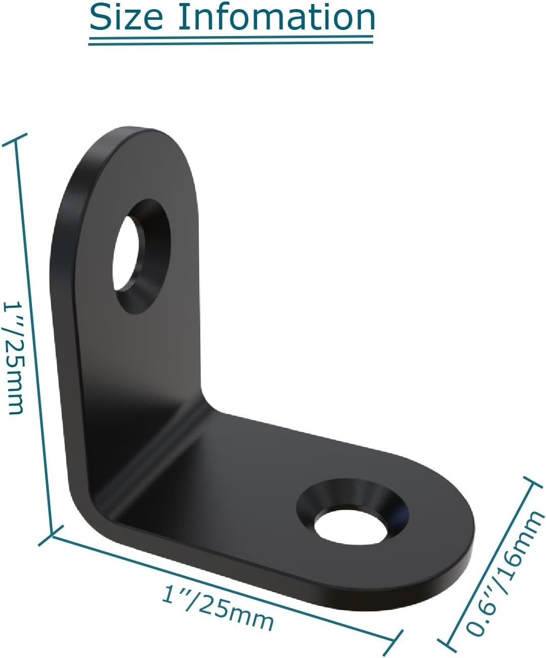 Versatile 20-Pack Black Corner Brackets – Stainless Steel for Furniture
