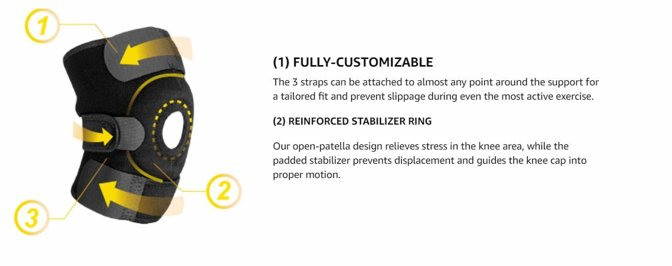 Be Smart Knee Brace Open Patella Support Adjustable Elastic Kneecap Protector