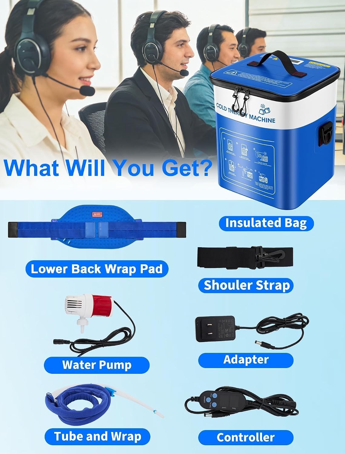 Lower Back Cold Therapy Machine Pressure Control Timer Temp Display Cameco
