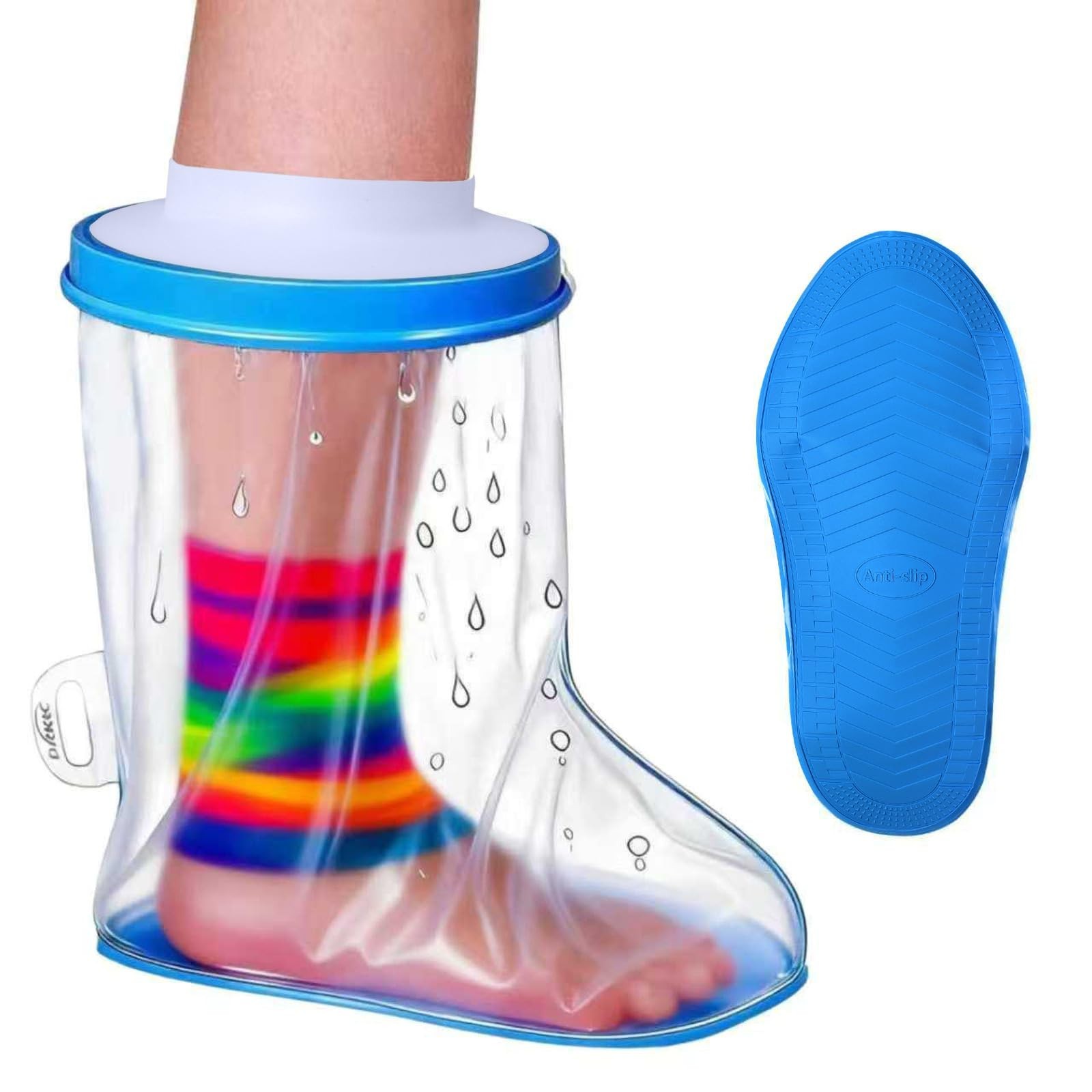 Waterproof Shower Boot Cover for Post-Surgery Foot, Non-Slip Ankle Cast Protecto