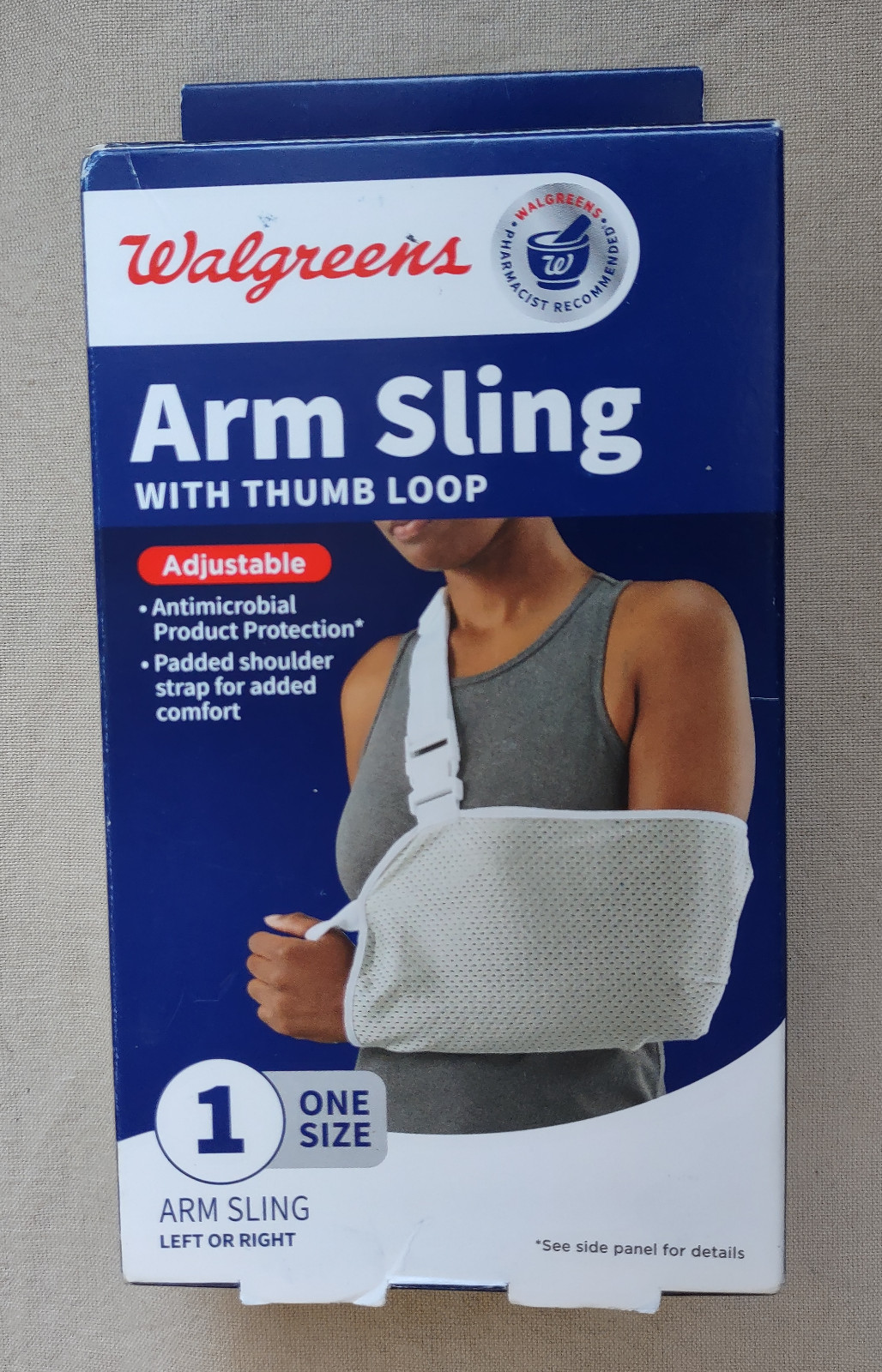 Walgreens Arm Sling w/ Thumb Loop One-Size Left or Right, NEW *READ*