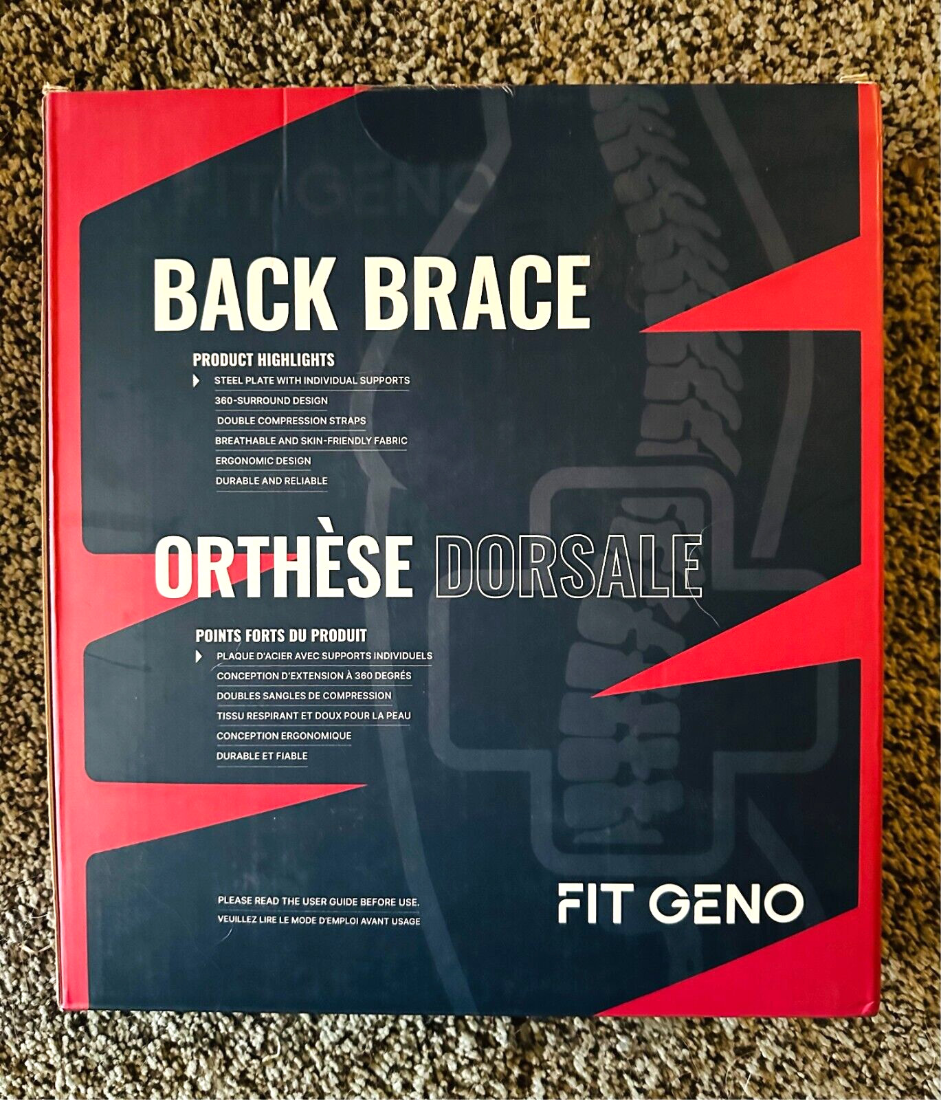 Fit Geno Back Brace for Men / Women Size XL Sciatica, Lumbar Pain