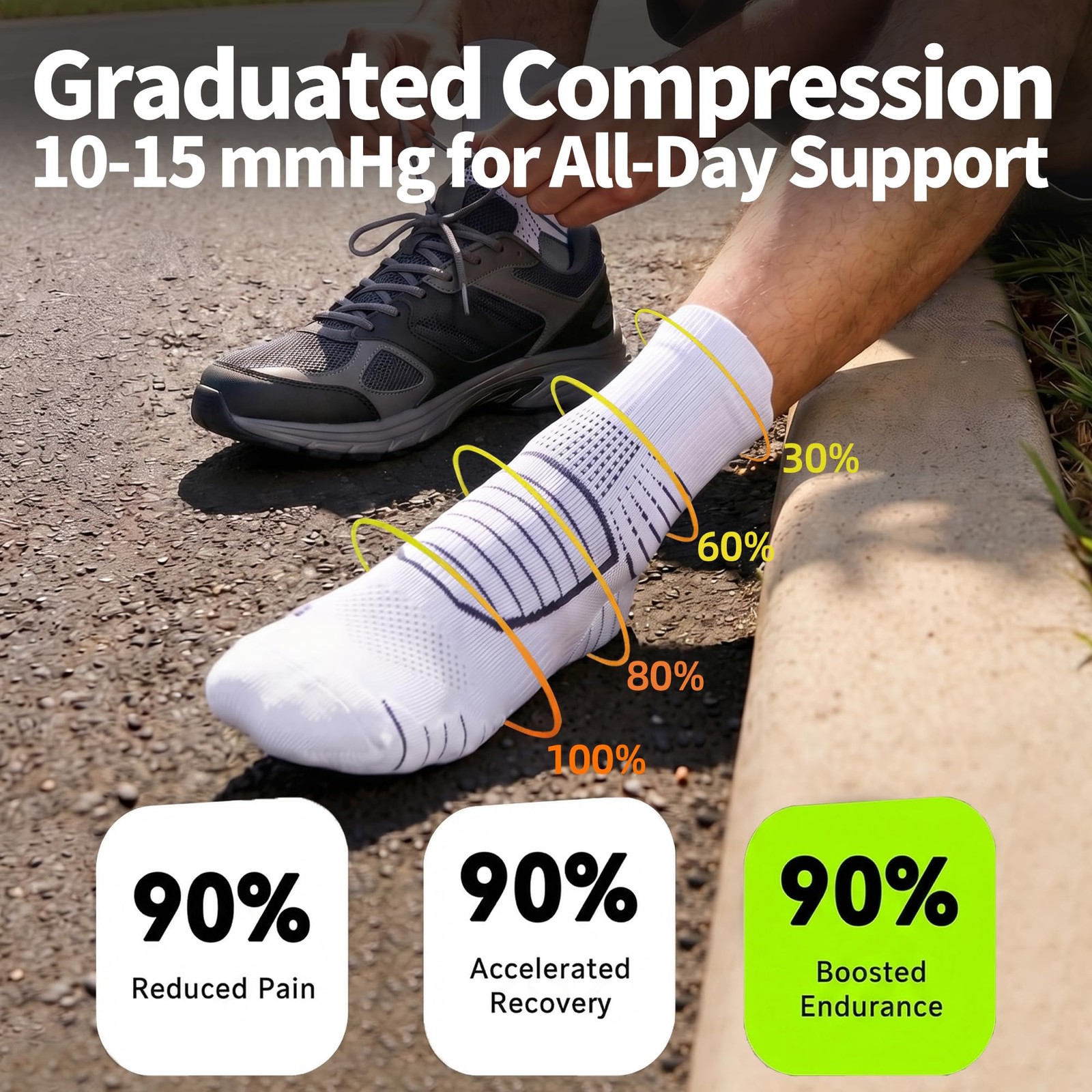 Compression Socks Men Alpha Large Regular 3 Pack Grey US Size