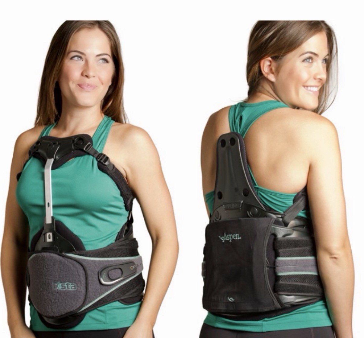Aspen Horizon 464 TLSO Large Adjustable Back Brace Black GUC