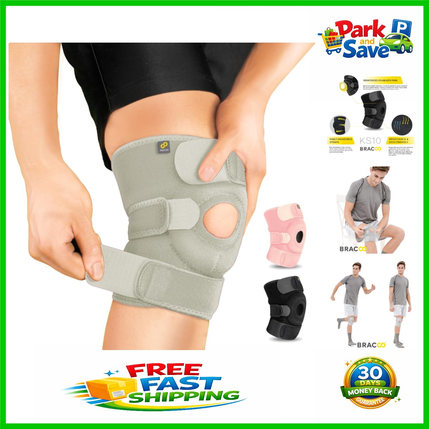 Adjustable Knee Support Brace for Pain Relief & Injury Recovery – Sizes 13-18in