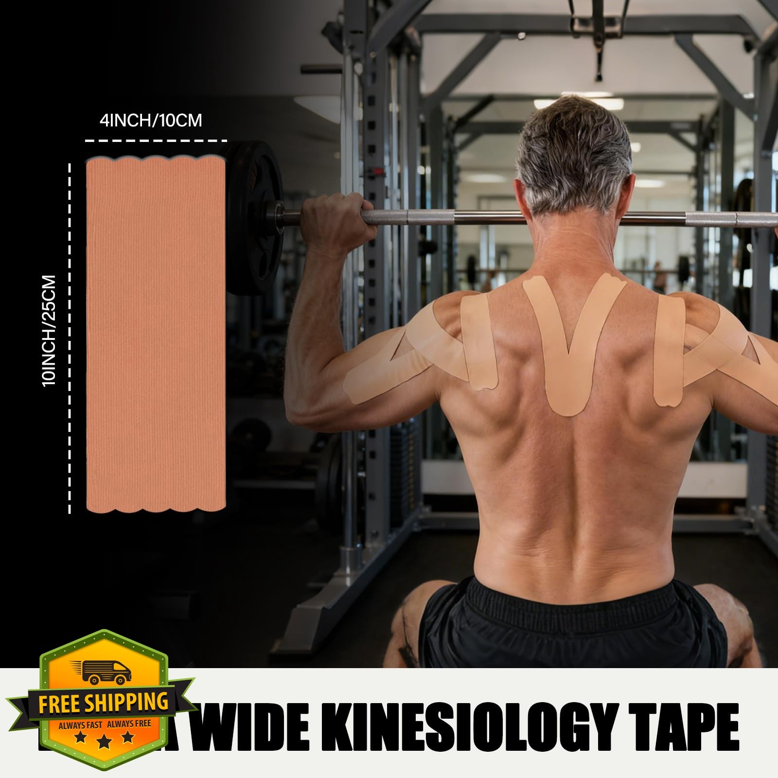 ANAMPION Kinesiology Tape 4×10″ Flesh