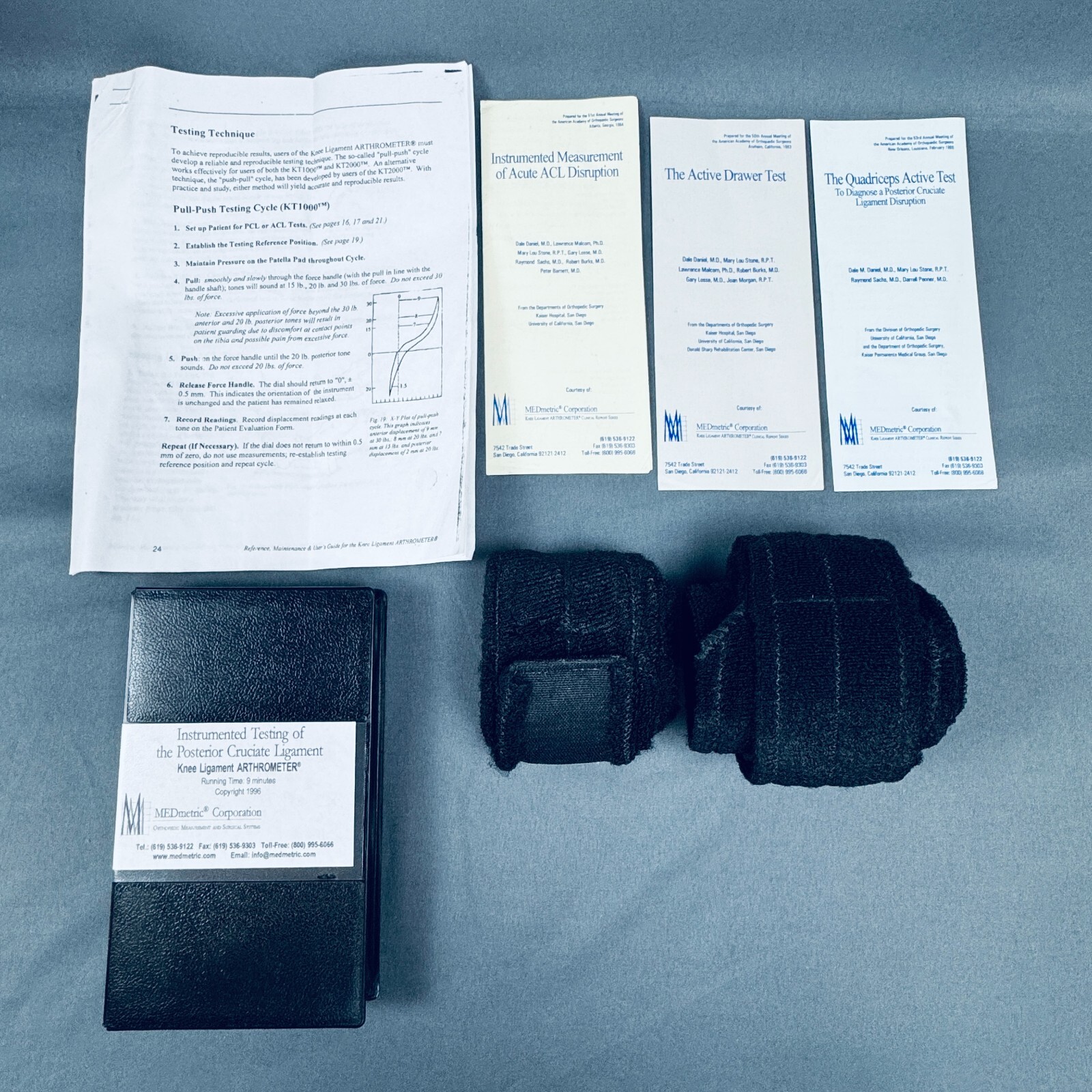 KT 1000 Knee Ligament Arthrometer ACL Joint Laxity MEDmetric Corp KT2582-3T