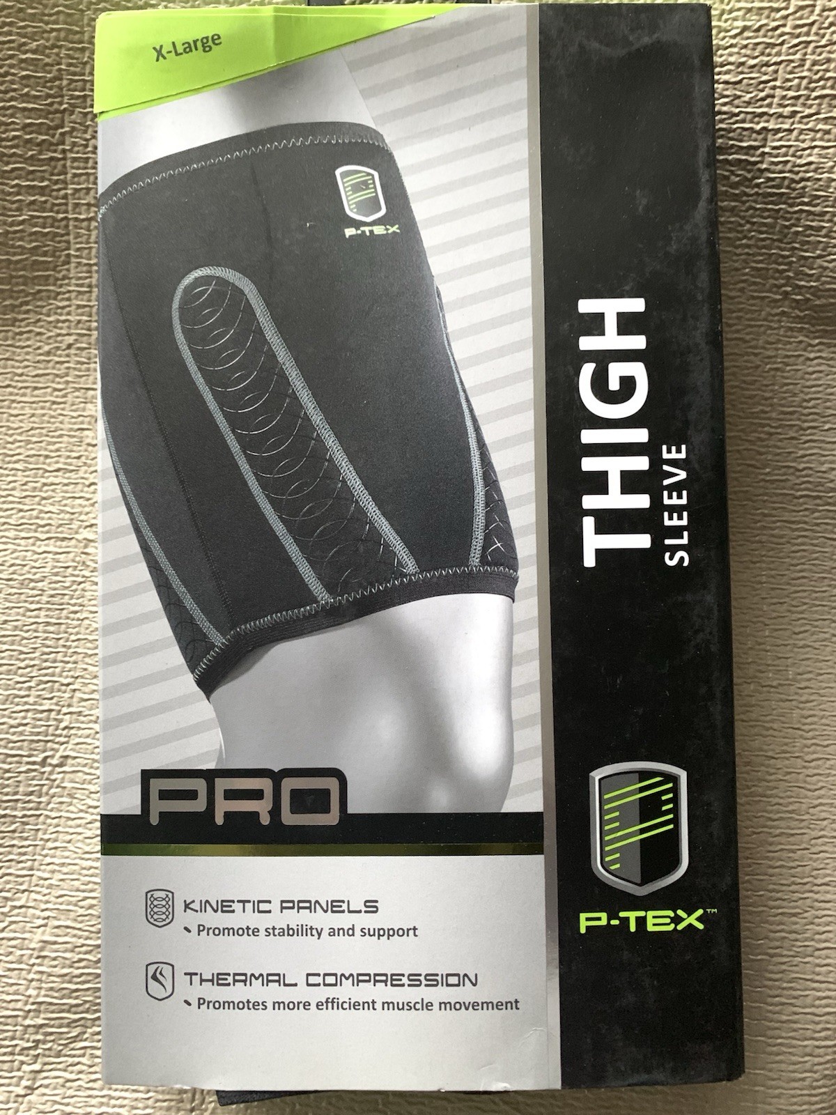 P-TEX PRO ** THIGH SLEEVE ** ” P-TEXG200 ” X-Large ** BLACK **NEW**