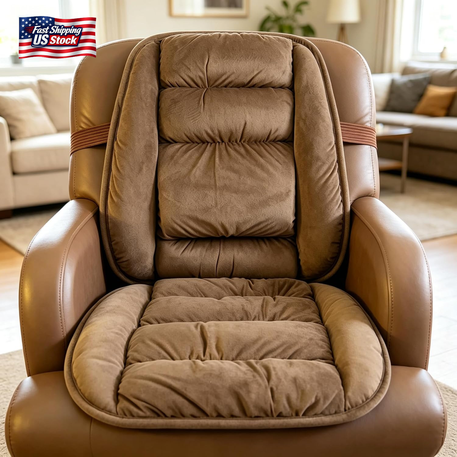 ALIBO Low Back Pain Relief Large Size Firm Lumbar Support and Nonslip Recliner C