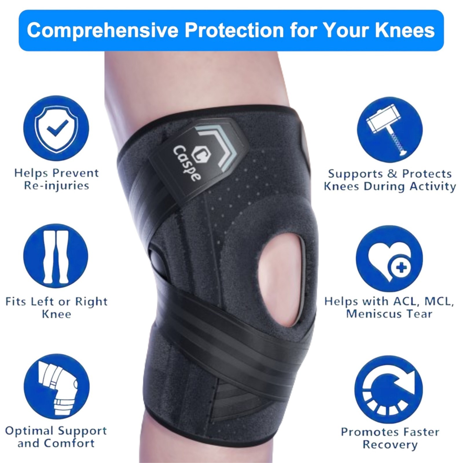 Knee Brace Adjustable Compression Support for Sport Joint Pain Arthritis Relief