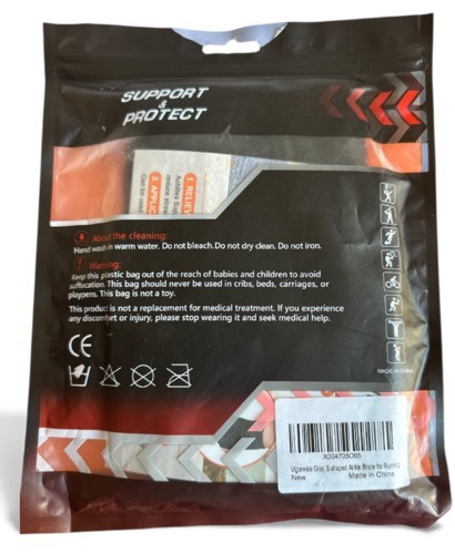 Vigorwise Gray X-Shaped Adjustable Ankle Brace Support for Running Sports