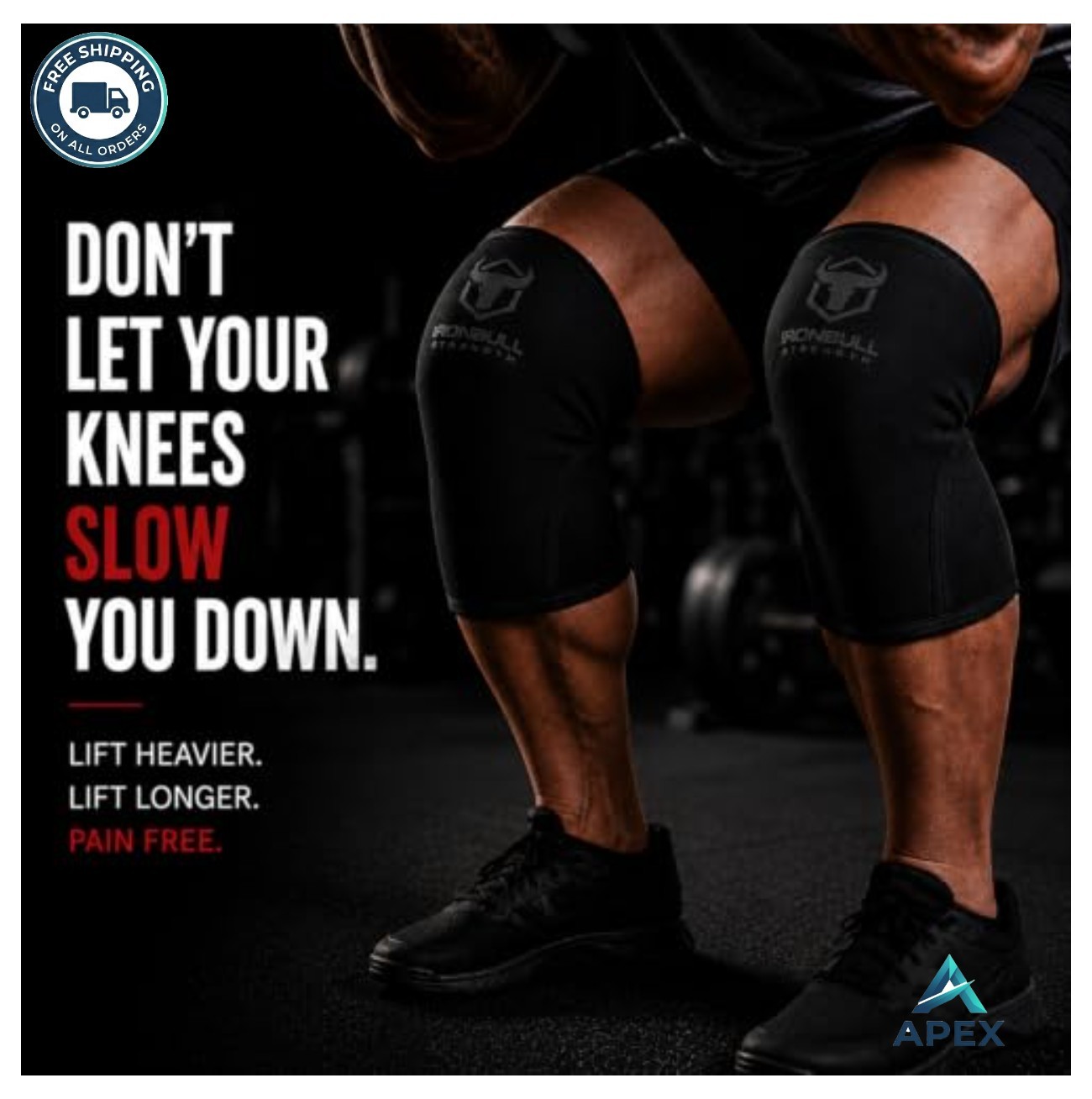 Knee Sleeves 7mm Neoprene Compression Pair Weightlifting Powerlifting Squats