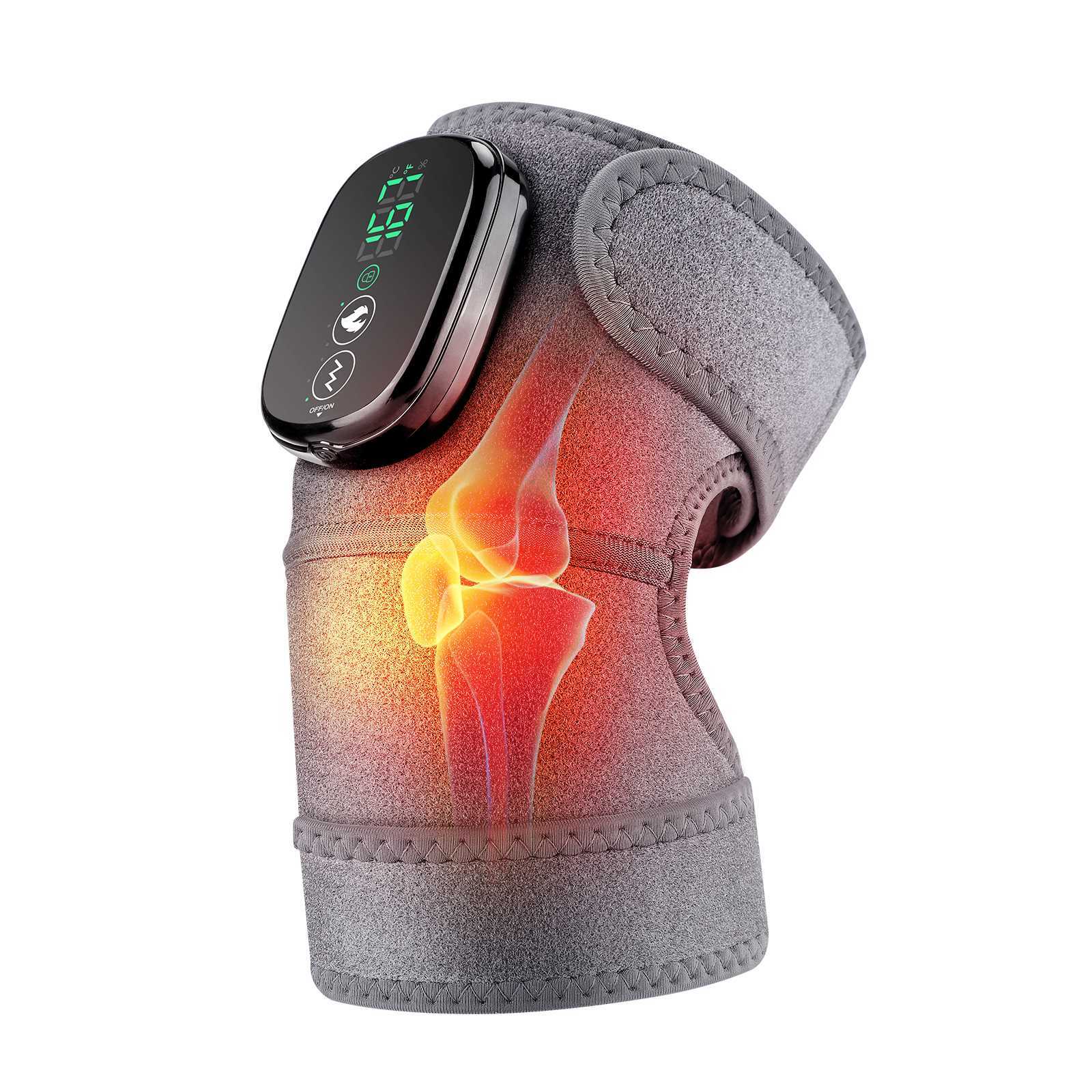 Electric Heating Vibration Knee Joint Pad Brace Massage Therapy Legs Massager