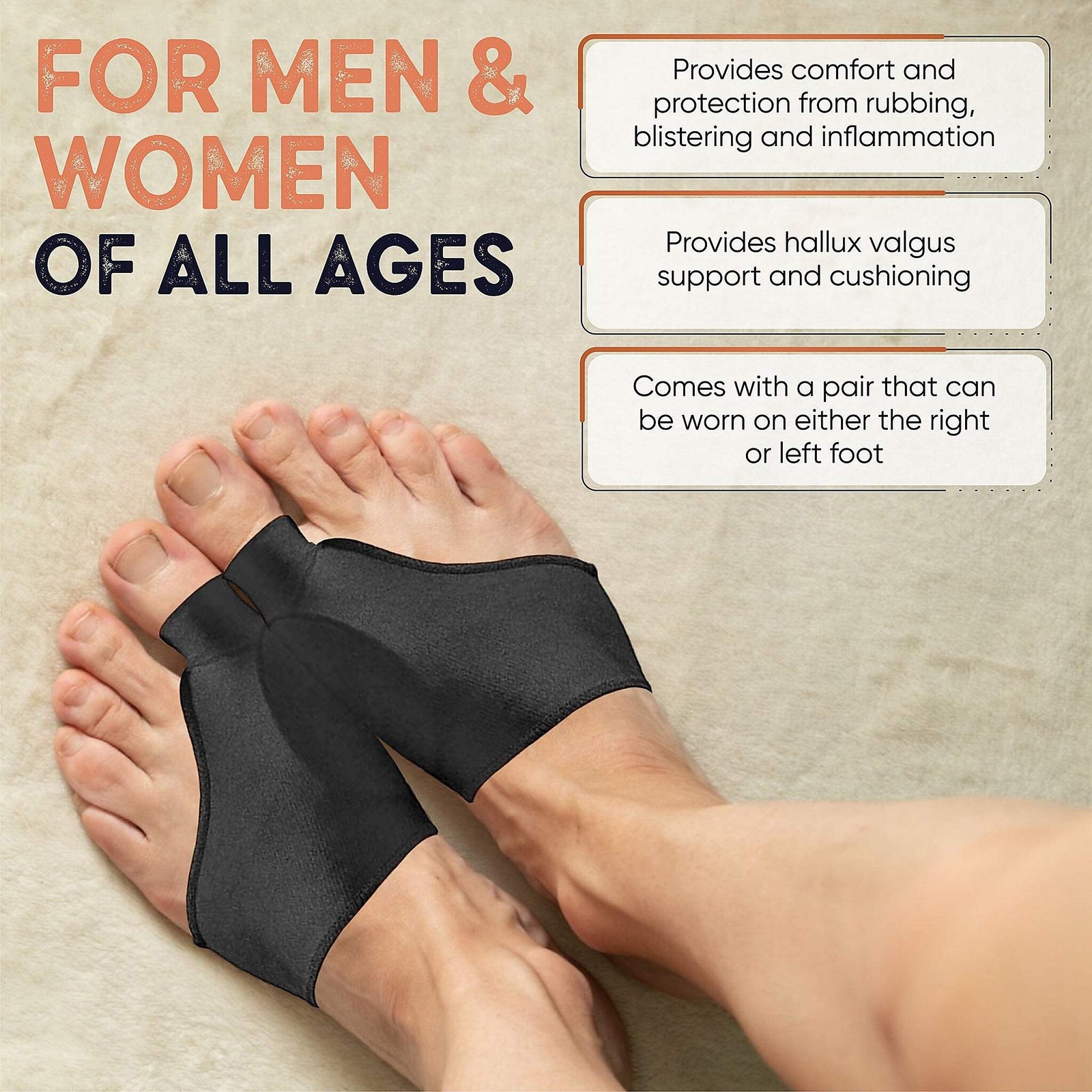 Copper Joe Big Toe Bunion Corrector Sleeves Gel Pads Hallux Valgus Men Women