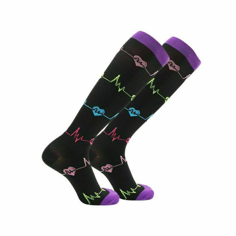 (3 Pairs) Mens Womens Compression Socks Knee Long Support Stockings Leg Foot US
