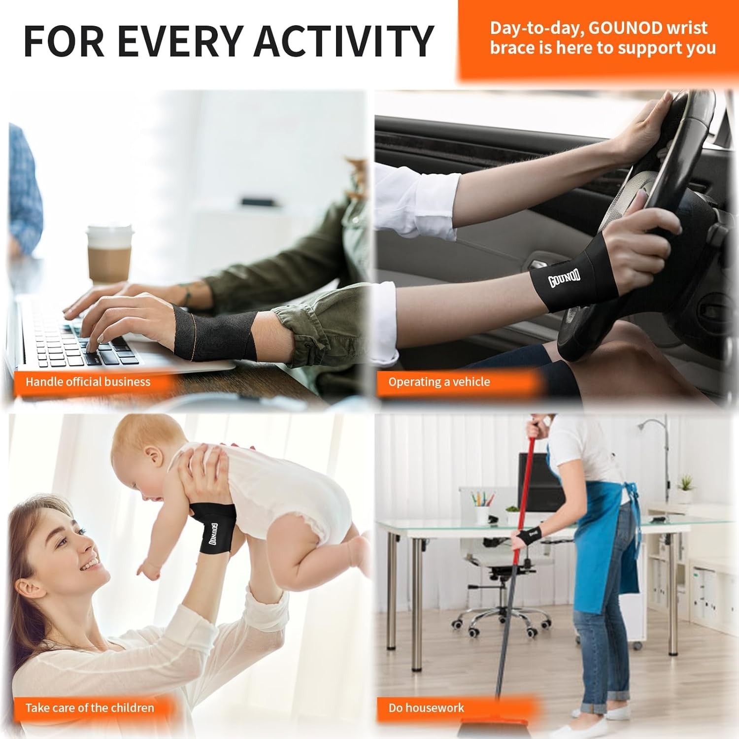 Copper Wrist Brace Support Compression Sleeve Arthritis Gym Carpal Tunnel Injury