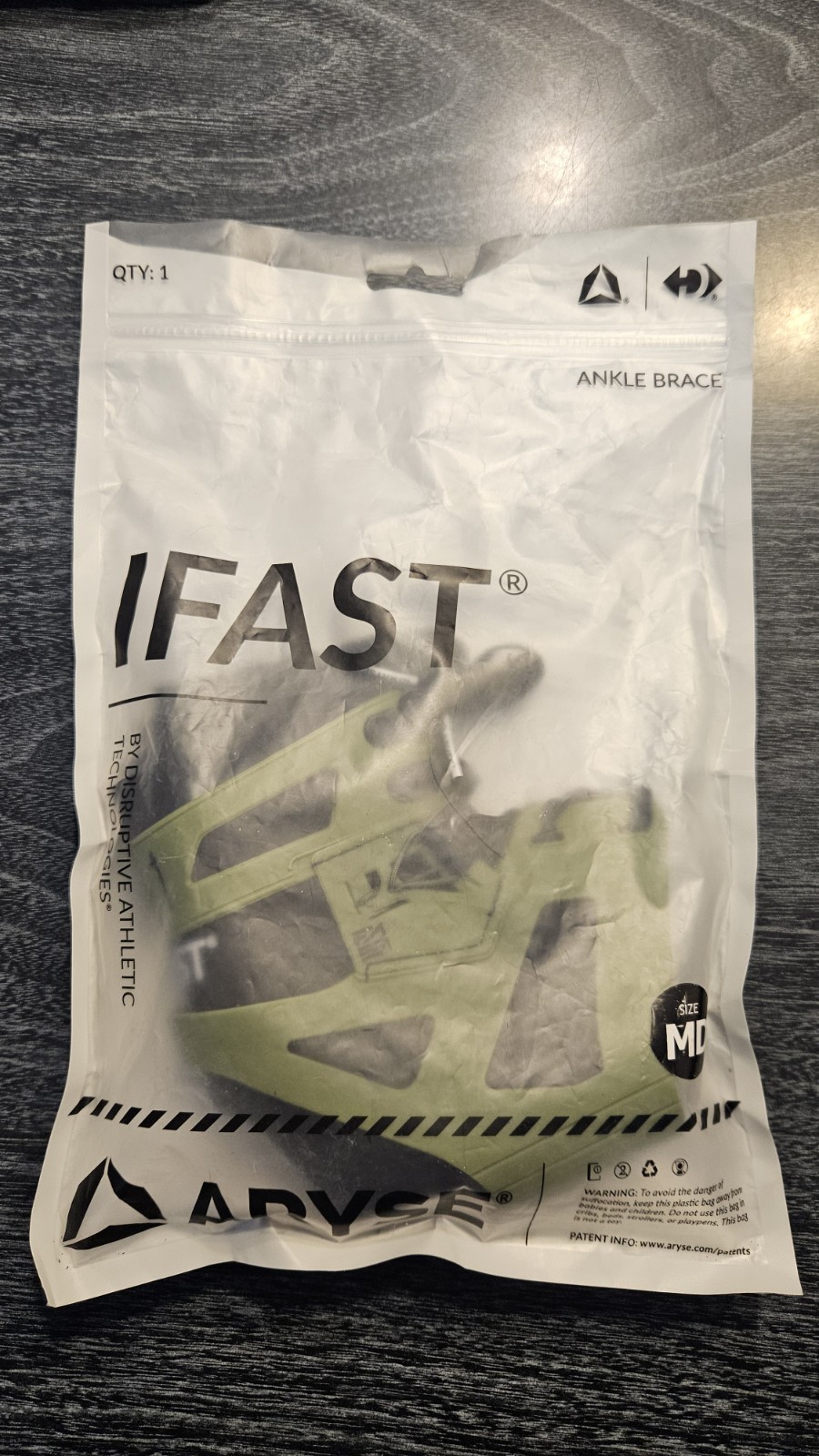 ARYSE IFAST Unisex Ankle Brace Size Medium Green New Open Packaging